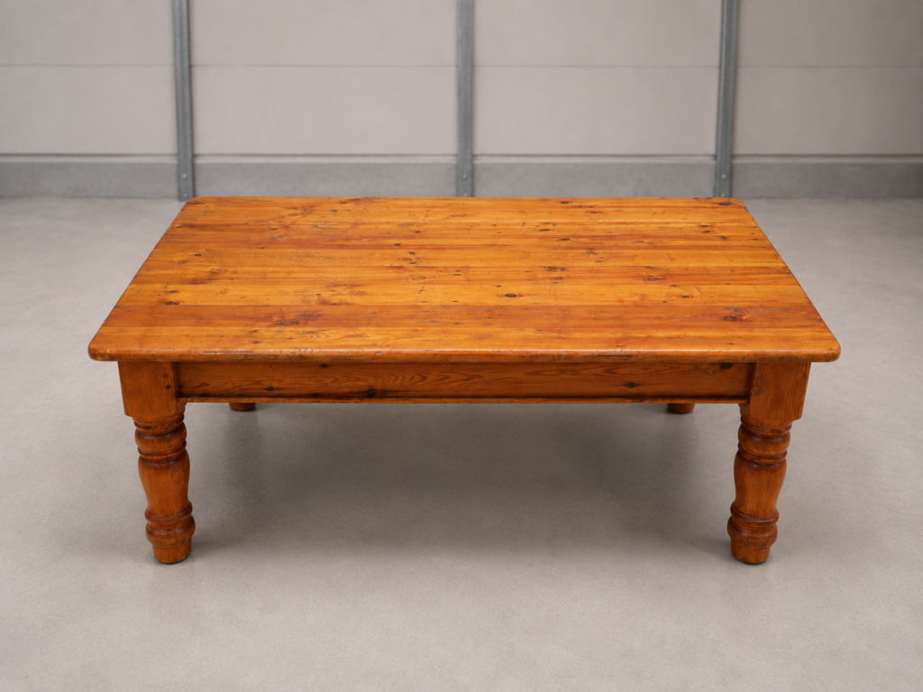 Oregon Pine Coffee/Low Table — 130 x 89 x 75 cm, Warm Honey Finish