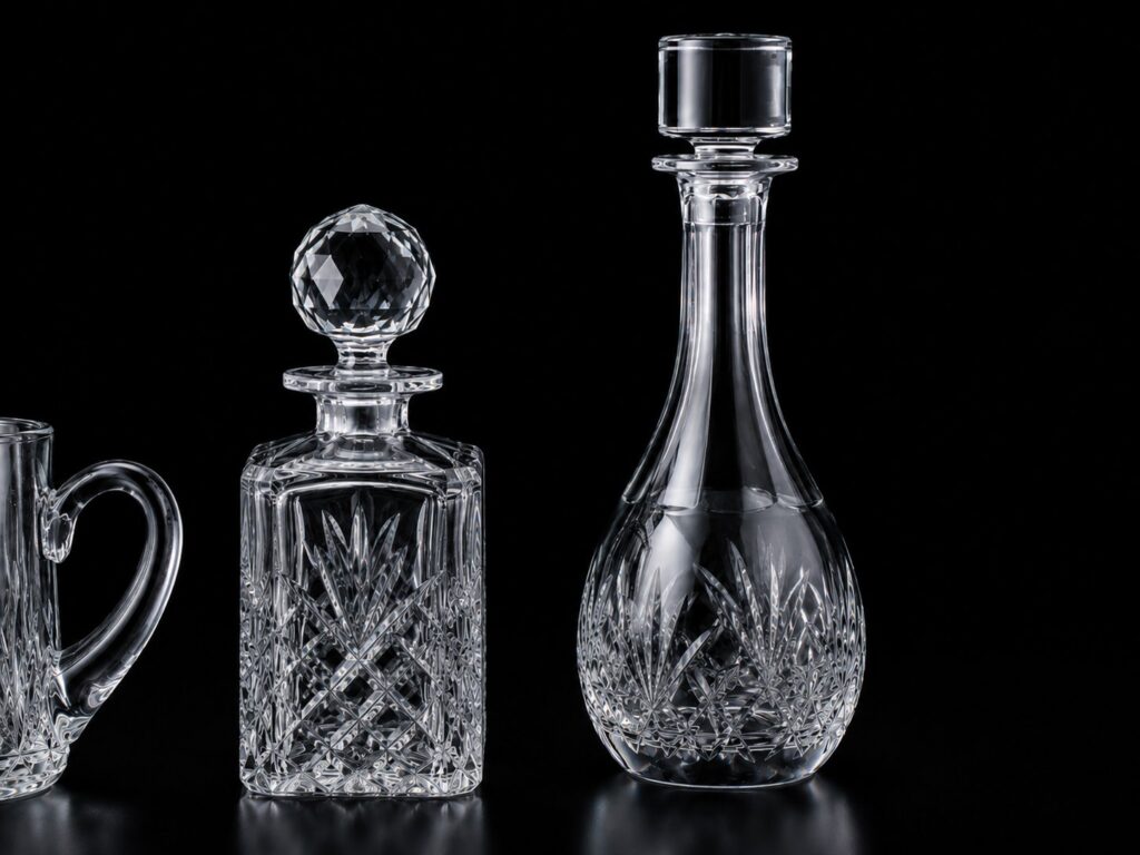 Cut Glass/Crystal Decanter and Jug Set – 3 Pieces, Excellent Condition