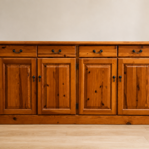 Four-door four-drawer wooden sideboard / buffet, 185 x 49 x 93 cm