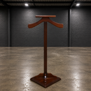 Dark Brown Wooden Valet / Clothes Stand — Freestanding T-Top Design