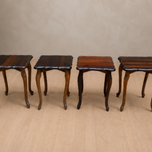 Set of 4 Small Wooden Side Tables, 32 x 30 x 40 cm — Matching Pair