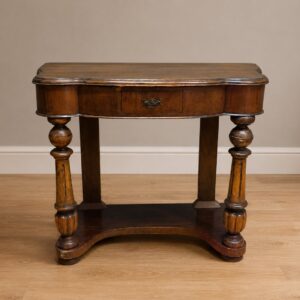 Antique Wooden Side Table with Single Drawer – 99x44x70cm