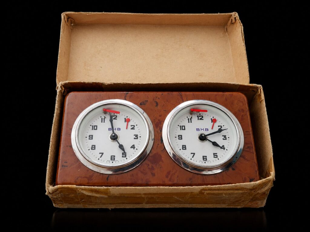 Vintage BHB Mechanical Chess Clock with Original Box