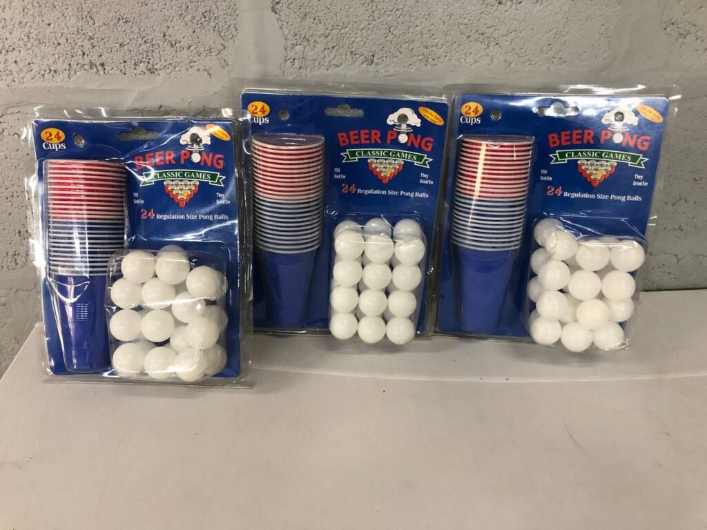 3 x Beer Pong Classic Games Sets – 24 Cups & 24 Balls Each – New & Sealed
