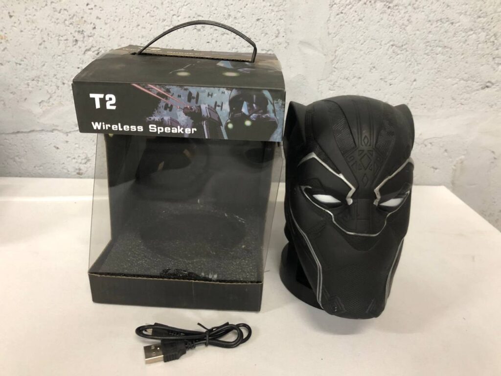 T2 Wireless Speaker – Black Panther Head Design with Original Box & Cable