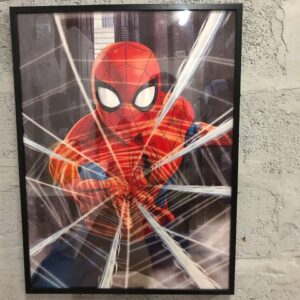 Framed Spider-Man Wall Art – Vibrant Comic Poster in Black Frame