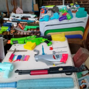 Lot of Assorted Plastic Toy Guns, Bubble Guns & Foam Weapons (Approx. 15-25 pcs)