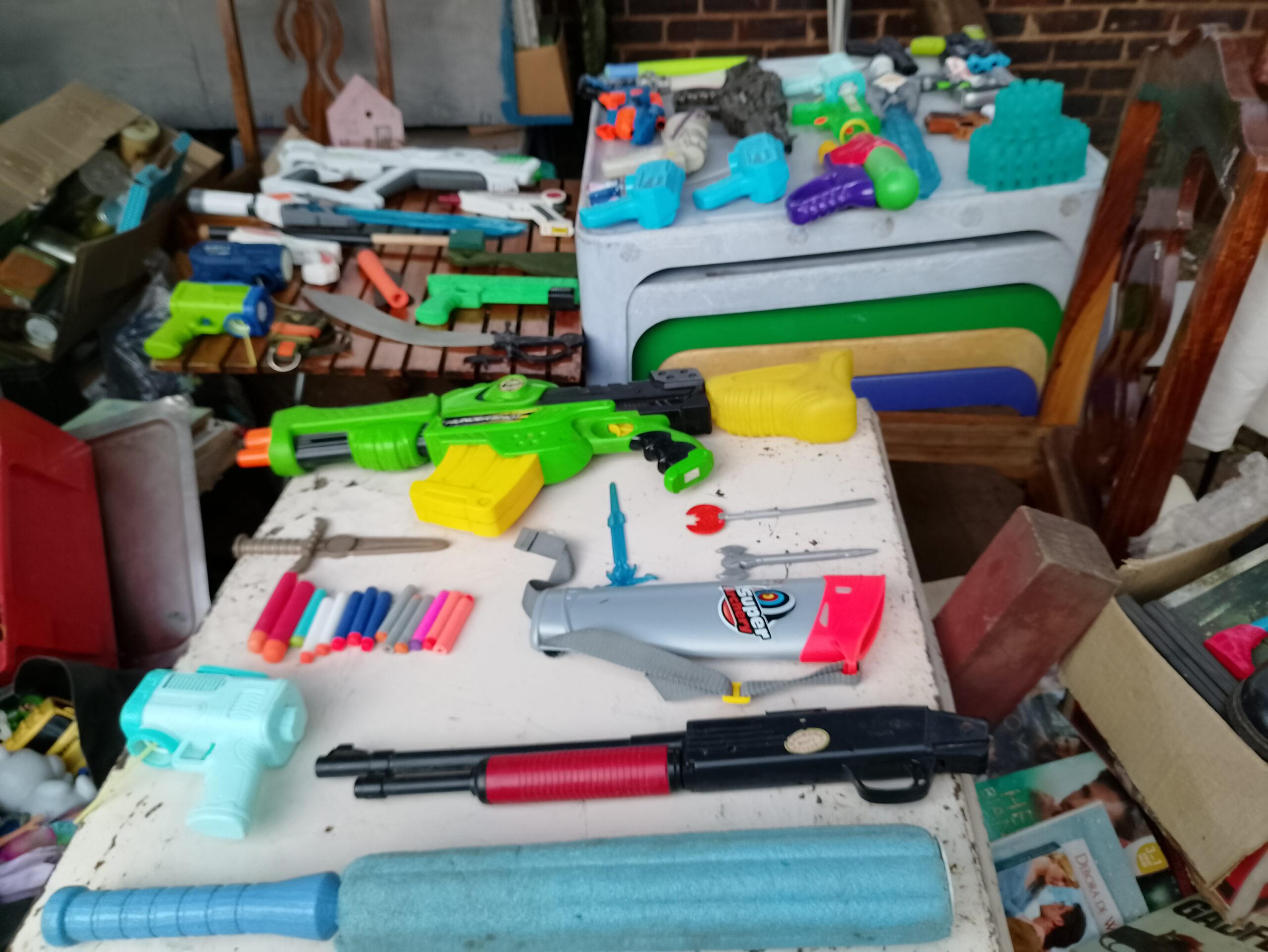 Lot of Assorted Plastic Toy Guns, Bubble Guns & Foam Weapons (Approx. 15-25 pcs)