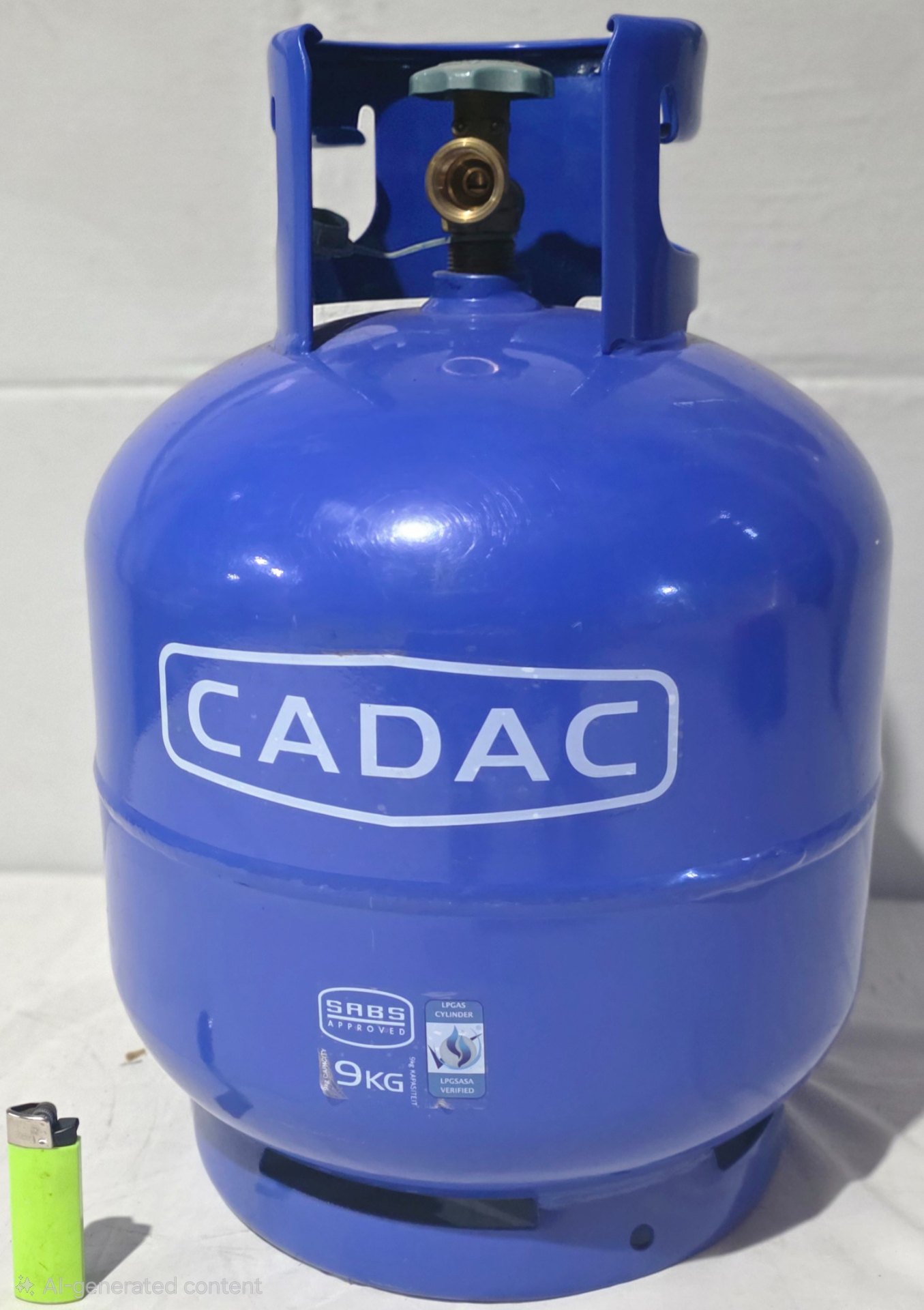 CADAC 9KG LPG Cylinder — Blue, SABS sticker, contains LPG; valve tested
