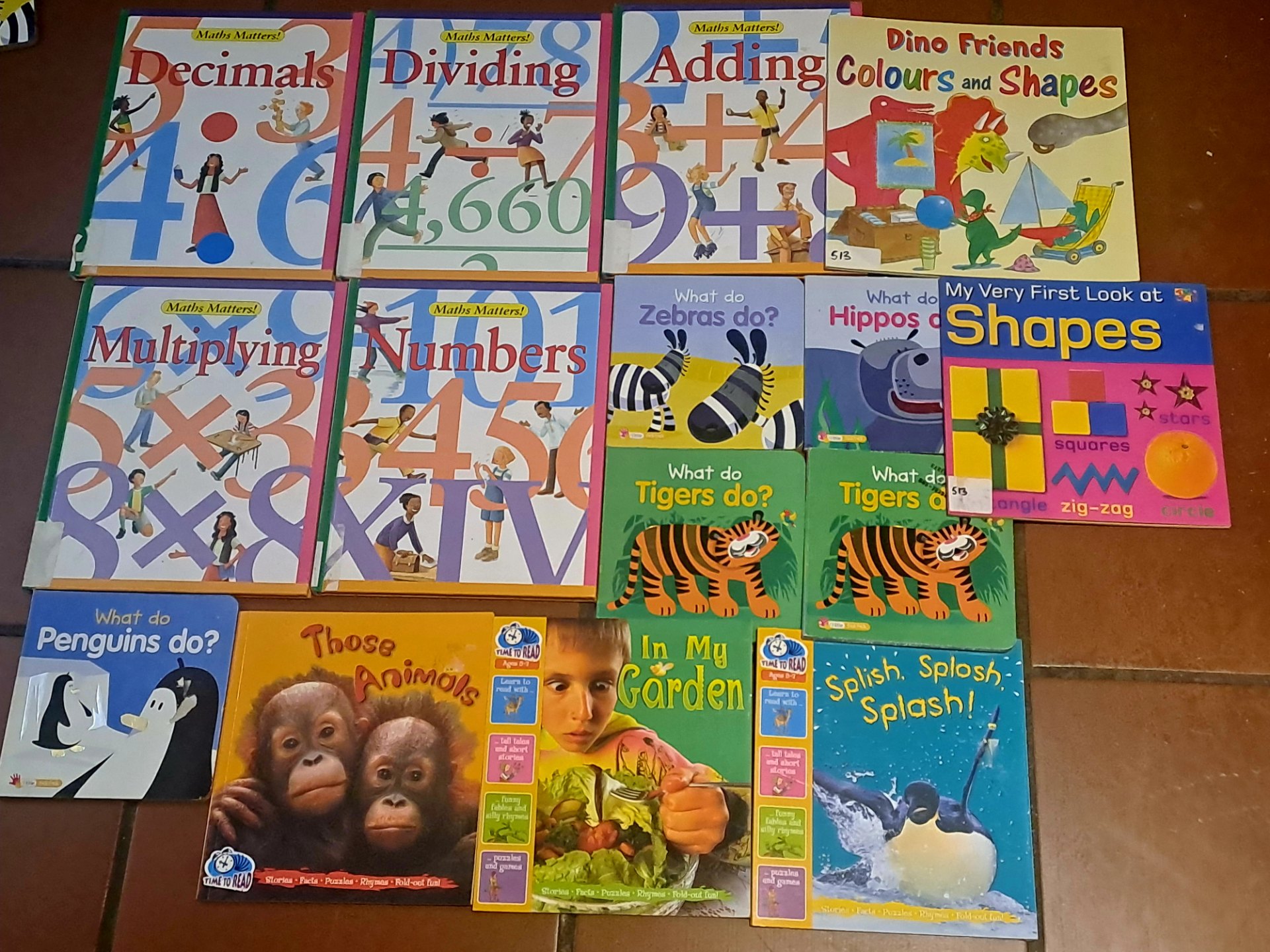 Mixed children’s picture & early-learning books — Maths Matters!, Time to Read & more (assorted titles)