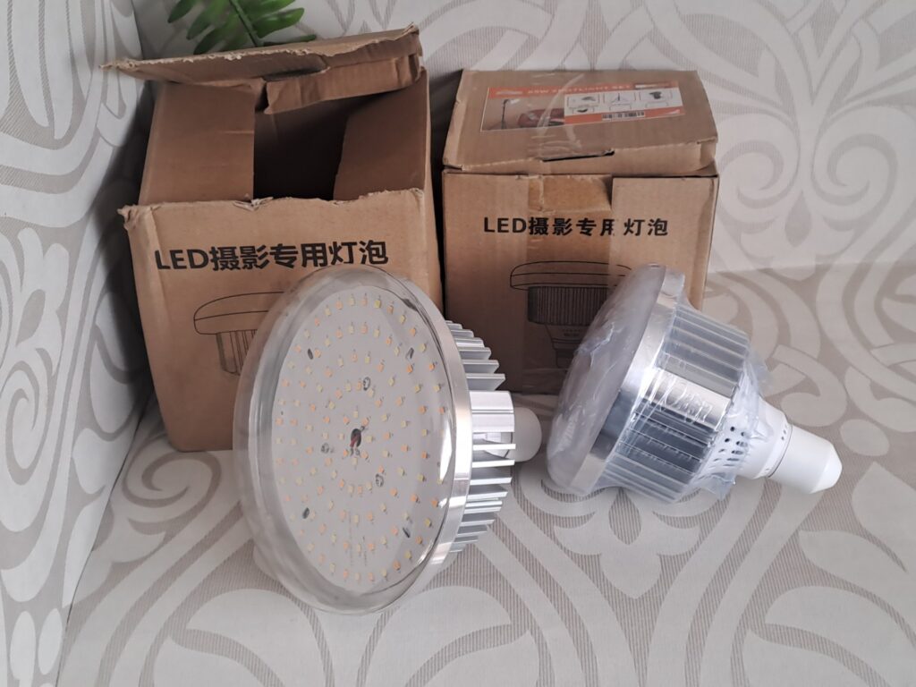 Pair of 85W Tricolor LED Photography Spotlights (SE-108) + Remote — Untested