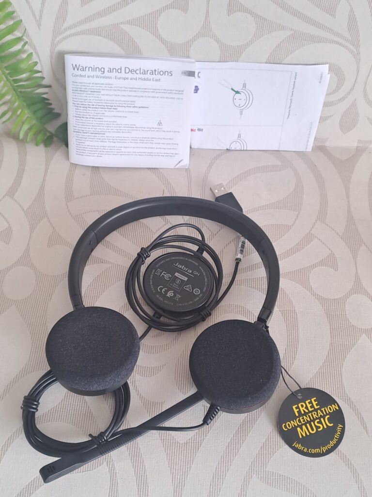 Jabra GN wired USB headset — model HSC016, boom mic, manual (untested)