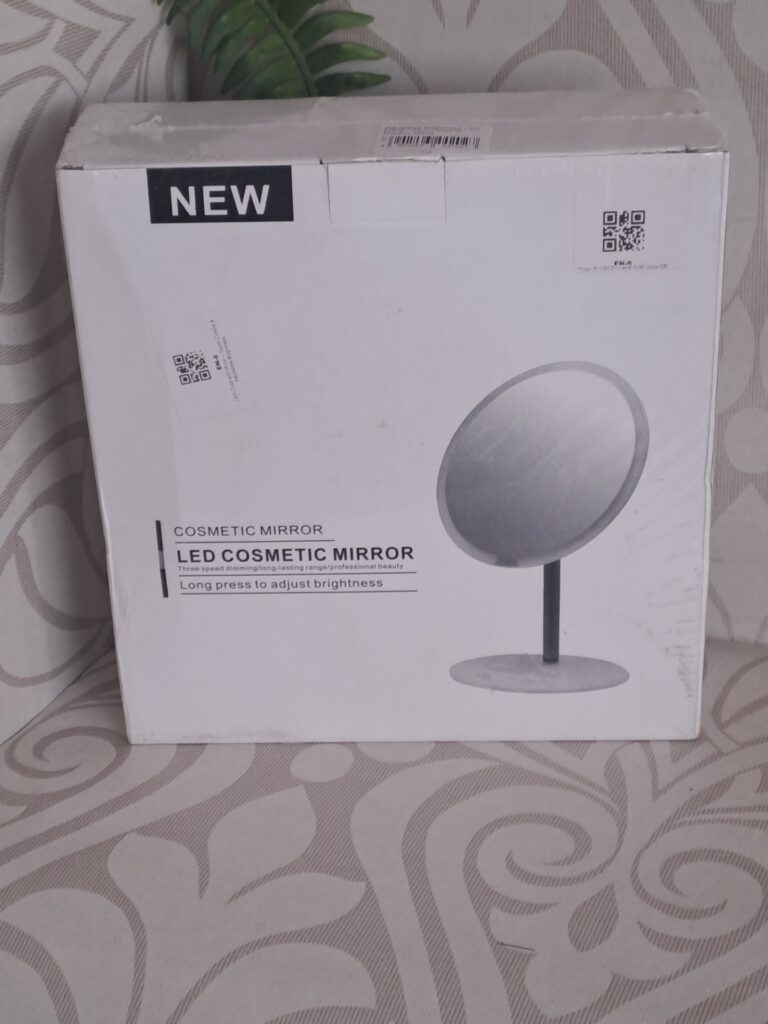 Sealed LED Cosmetic Mirror — Adjustable Brightness & Touch Control (Boxed)