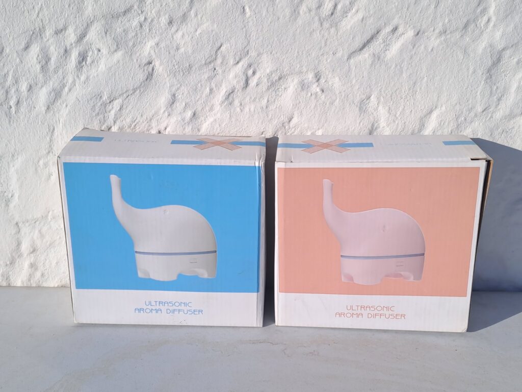 Lot: Ultrasonic Aroma Diffusers (elephant-shaped) — 2 sealed boxed units + 1 unboxed, warehouse tested working