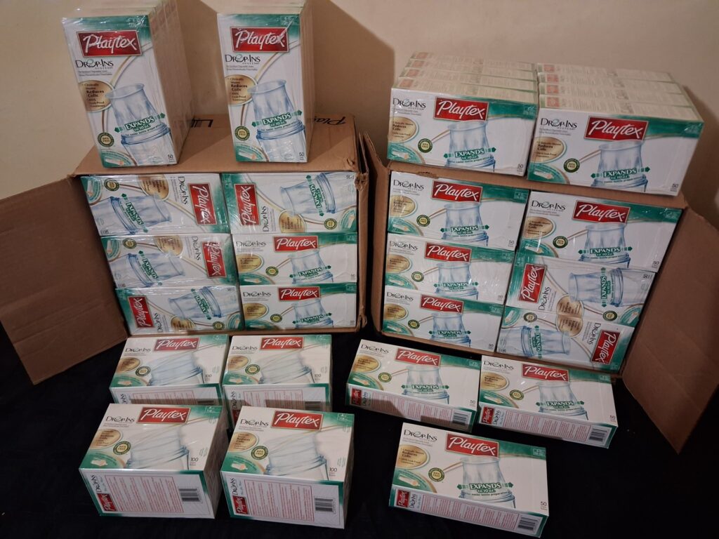 Playtex Drop‑Ins pre‑sterilised disposable bottle liners — Bulk lot (71 sealed boxes)
