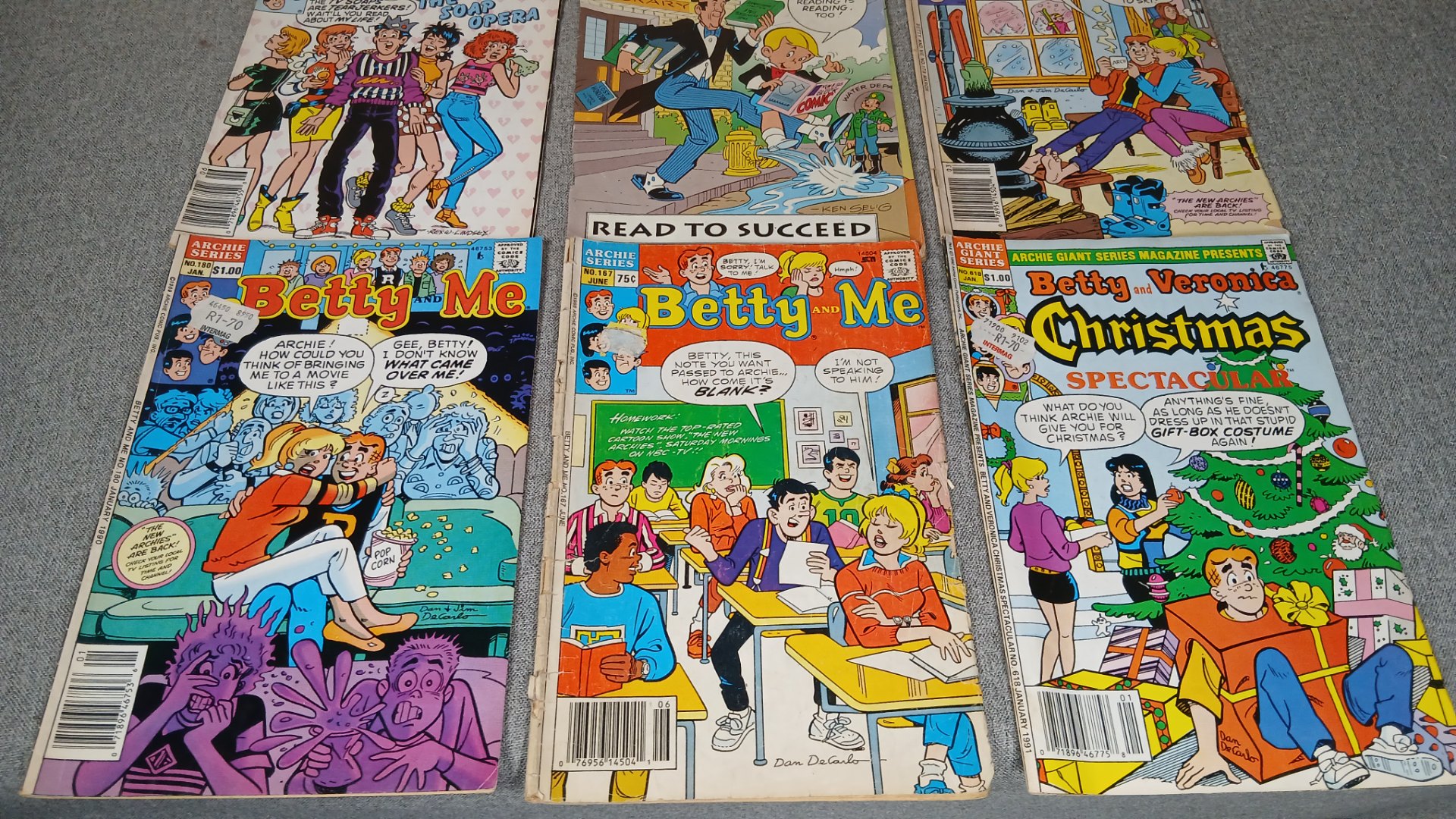Lot of 6 Archie/related vintage comics — Jughead, Richie Rich, Betty titles (used, visible wear)