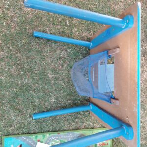 Mixed children's toy lot — PJ Masks truck set, baby balance bike (broken handle), doctor trolley, Minion table, whale USB humidifier (working) & road play rug