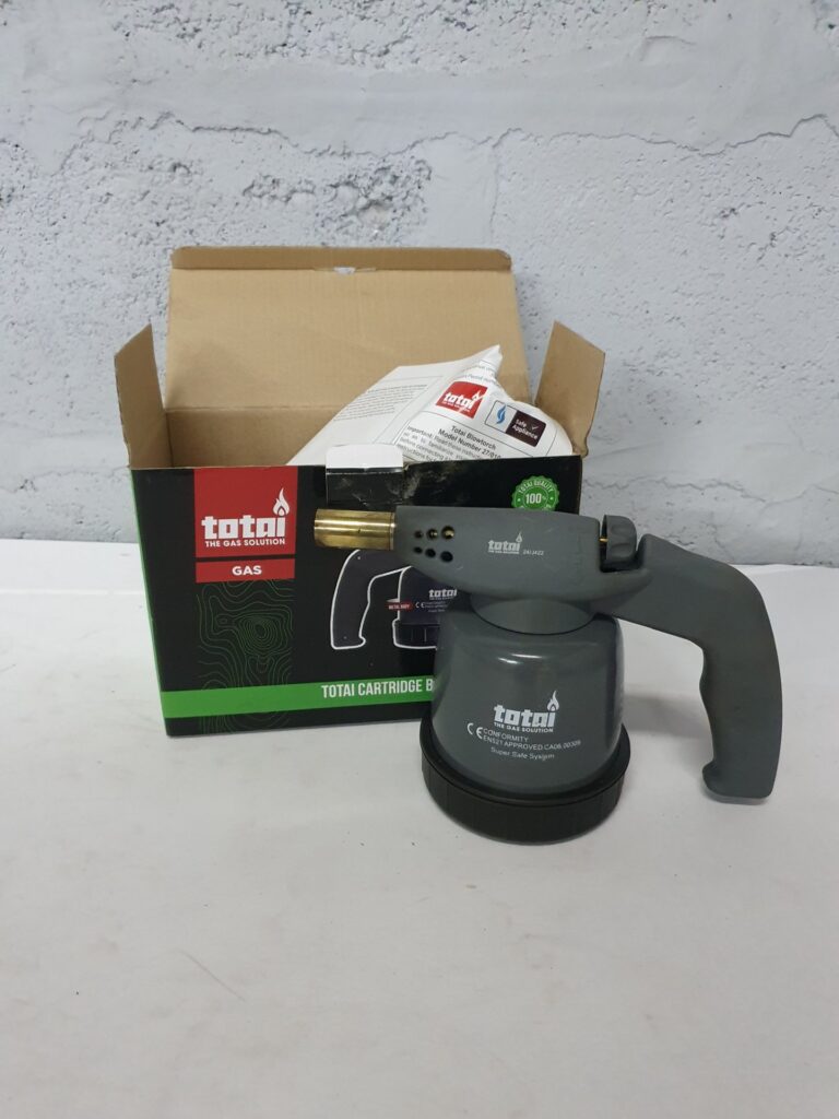 Totai Cartridge Blowtorch 27/010 — torch + original box & manual, warehouse-tested, gas cartridge installed