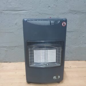 AL A portable floor gas heater — ceramic burner, grille, hose & regulator included (no cylinder)