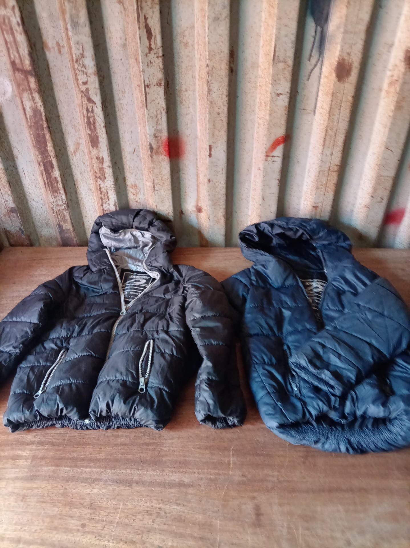Lot: Two children’s hooded padded jackets – SeventyFive by ZARA label, one CM 140 (9-10)