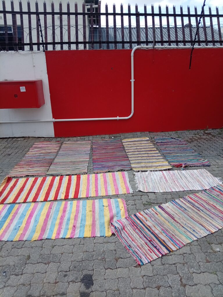 Joblot of 9 Assorted Flat‑Woven Striped Rugs / Runners – Mixed Colours, Used with Wear