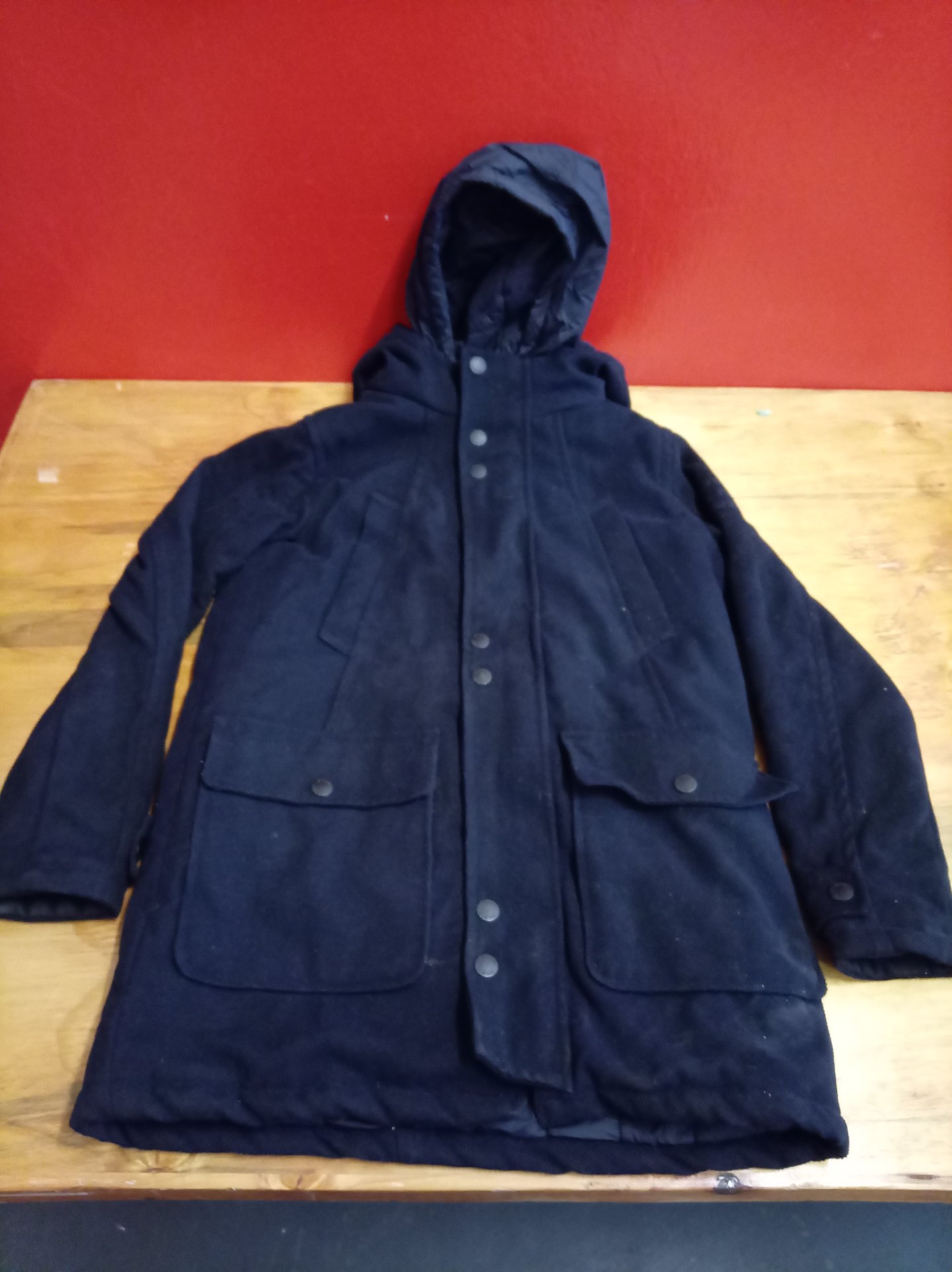 Okaidi Black Hooded Double-Zip Parka — Quilted Lining, Snap Storm Flap, Flap Pockets