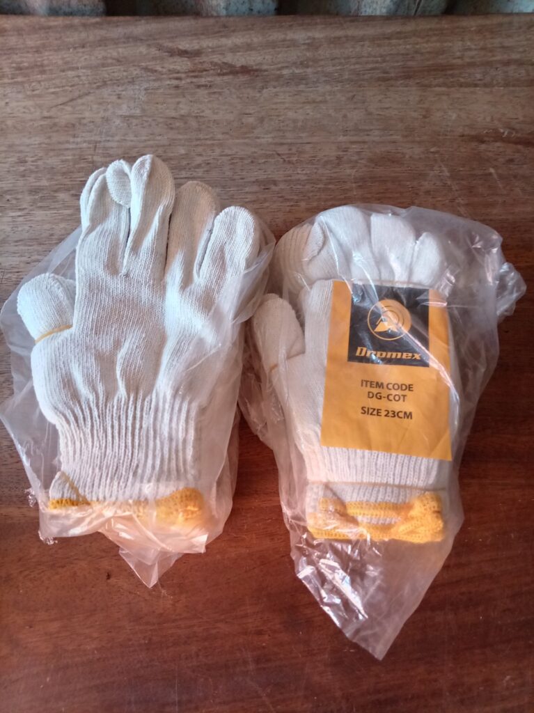Lot of 22 pairs — Dromex DG-COT knitted cotton work gloves, Size 23cm (new, bulk lot)