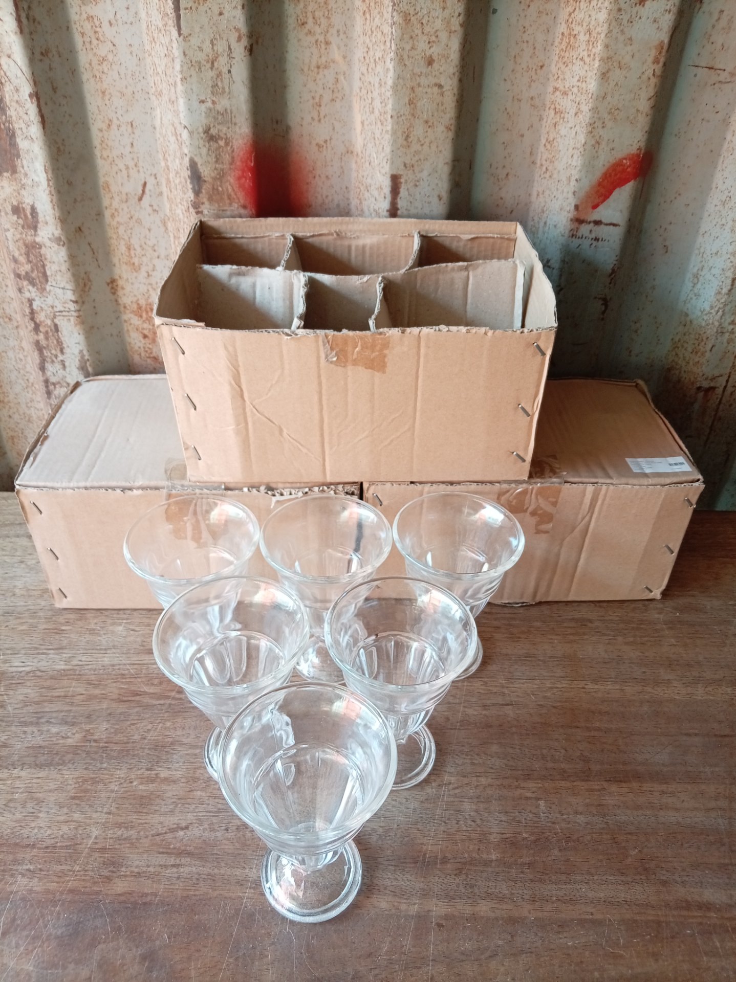 Lot of 18 x TACA SUNDAE 280ml Glass Sundae / Dessert Goblets – 3 Boxes (6 pcs/box)