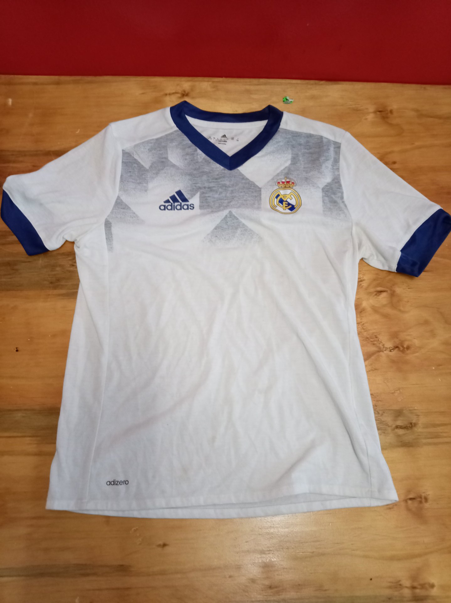 Original Adidas Real Madrid Junior Shirt — Youth 13-14Y (L / 160), white/navy, climalite