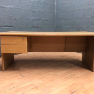 Large Veneer Executive Desk with Two-Drawer Pedestal — 181 x 80 x 72 cm, Good Used