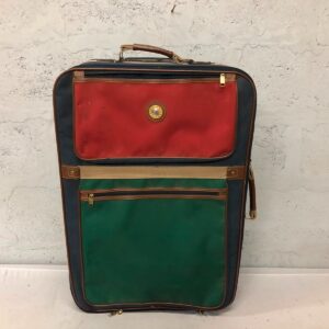 Large Soft Wheeled Suitcase with Telescopic Handle & Front Pockets — Used, Bent Zipper & Worn Wheels