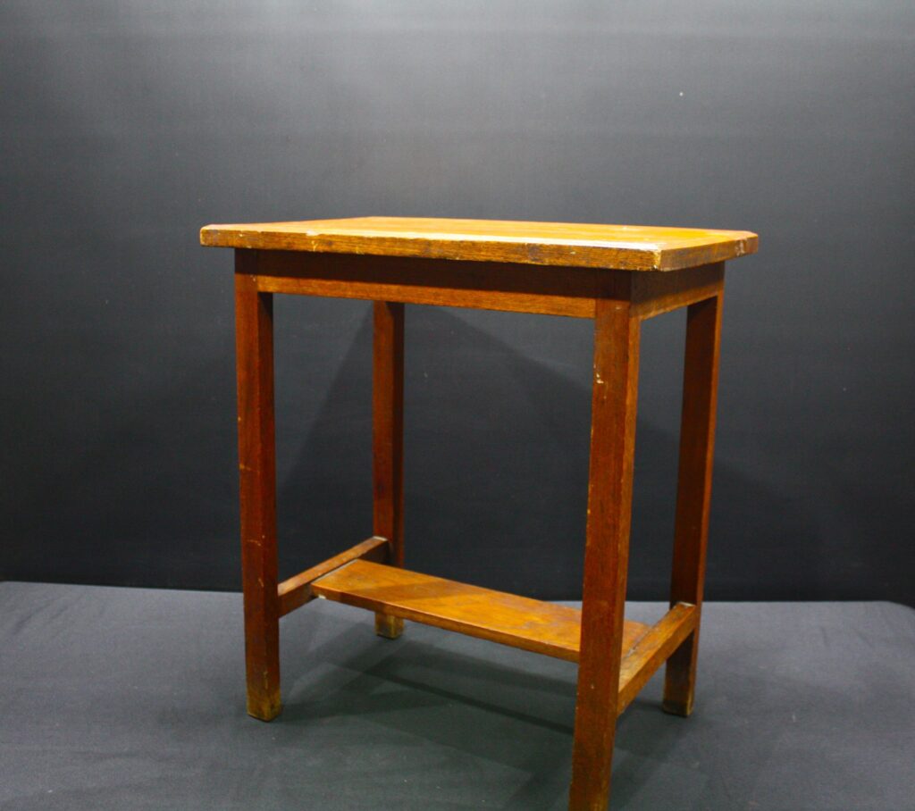 Tall Wooden Side Table / Plant Stand – Simple Four-Leg Design, Worn Finish (Approx H80 x 60 x 30cm)