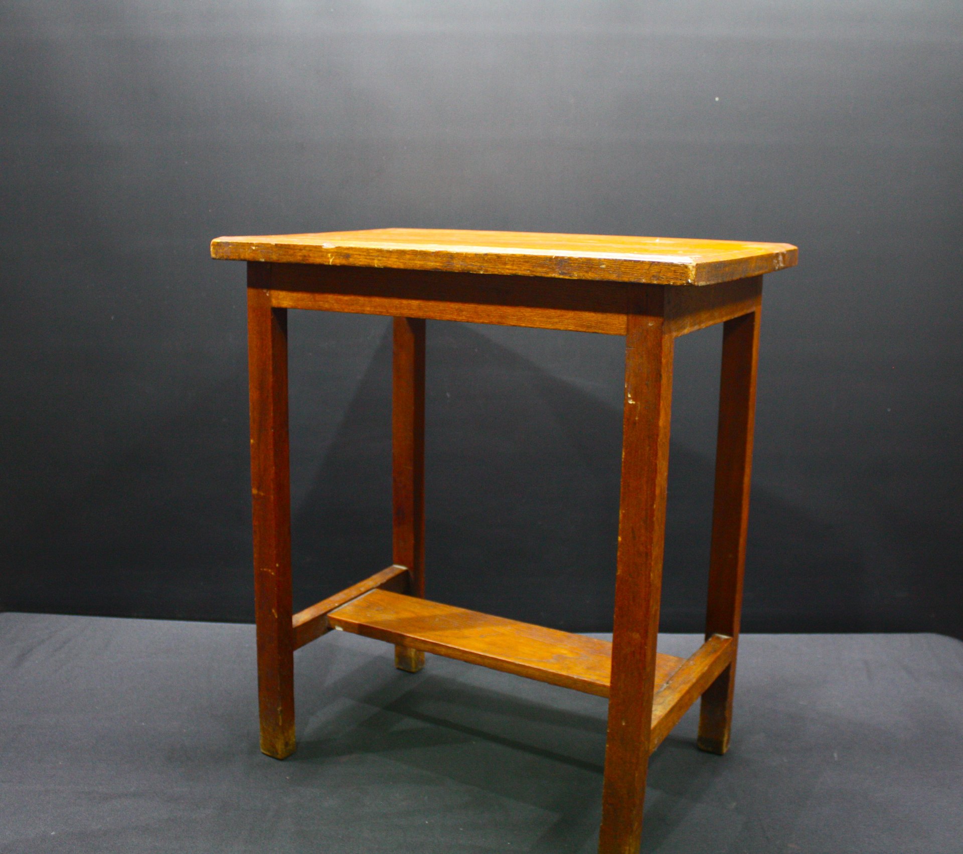 Tall Wooden Side Table / Plant Stand – Simple Four-Leg Design, Worn Finish (Approx H80 x 60 x 30cm)