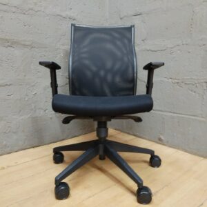 Geo Cloud mesh-back office/task chair — adjustable arms, padded seat (used, untested)