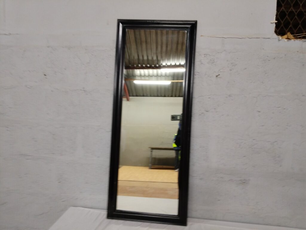 Full-length Wall Mirror with Dark Wooden Frame — 134 x 54 cm, Used (Frame Scuffs)