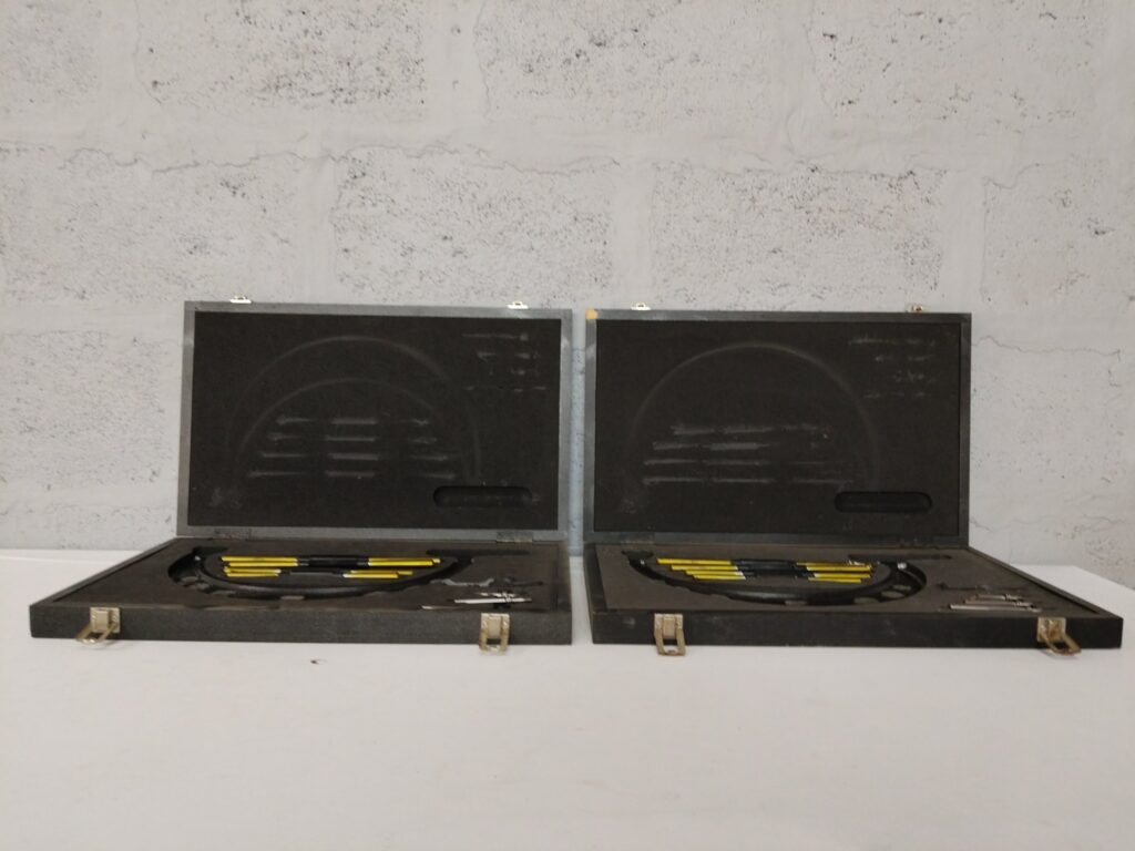 Pair of M&W 8″-12″ Interchangeable-rod Micrometer Sets in Fitted Cases (certificate + tools)