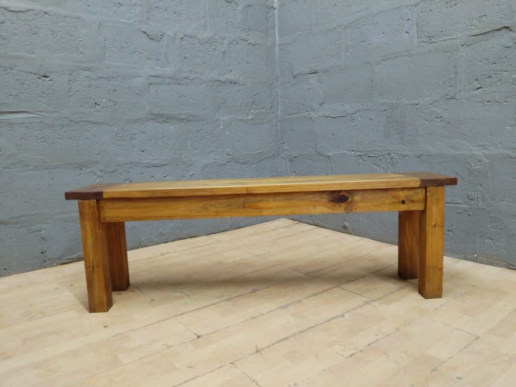 Wooden bench / bench seat (148 × 28 × 49 cm) — used, stable with surface wear