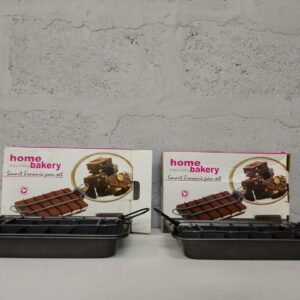 Pair — Home Bakery "Smart Brownie Pan Set" with divider grids, handles & original boxes (used)