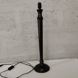 Tall dark-finish table lamp base – tested, cord & inline switch, 60cm, cosmetic chips