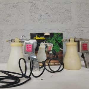 Lot of 2 Camel 101T Textile Cleaning Guns (220V/50Hz) – bottles, cords & original box