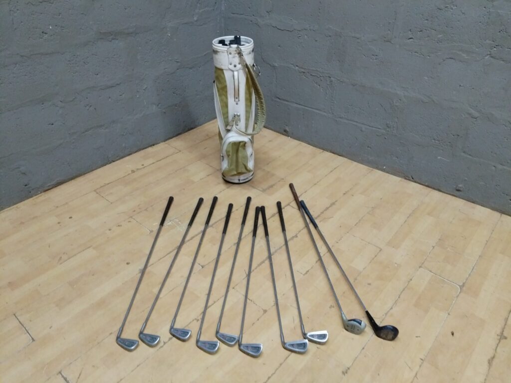 Set of 9 Used Golf Clubs with Carry Bag — Diamond-branded irons, mixed shafts