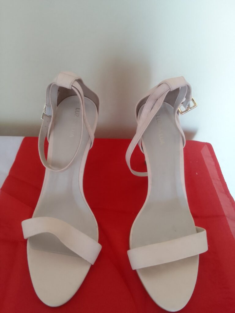 Luz Da Lua beige ankle-strap heeled sandals — US 10 / EU 41 (seller: Brand New)