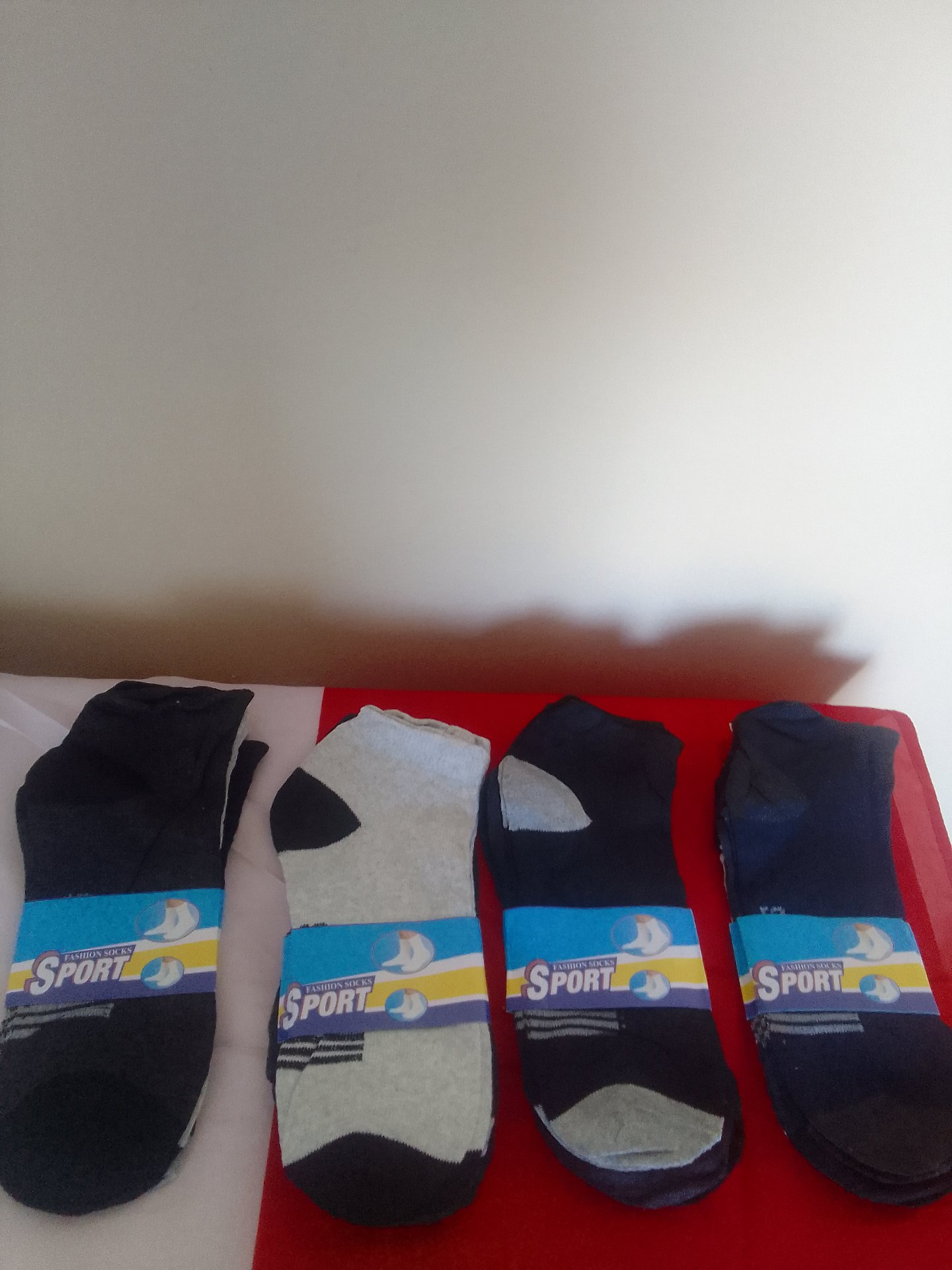 Lot: 12 Pairs Brand New Ankle Sport Socks – Packaged, mixed dark colours