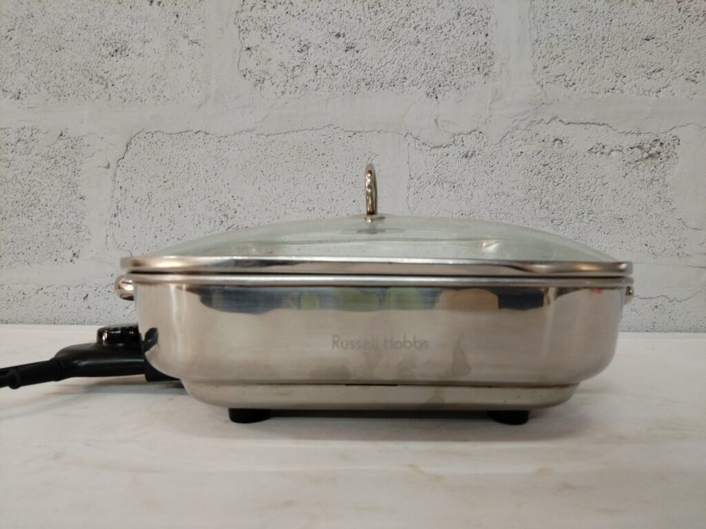 Russell Hobbs Electric Skillet / Frying Pan RFFP02 – Stainless Steel, Glass Lid, Tested
