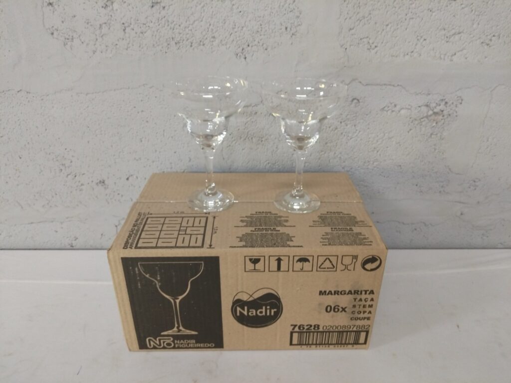 Nadir Margarita / Coupe Stem Glasses — Boxed 6-piece set (two shown) / No chips visible