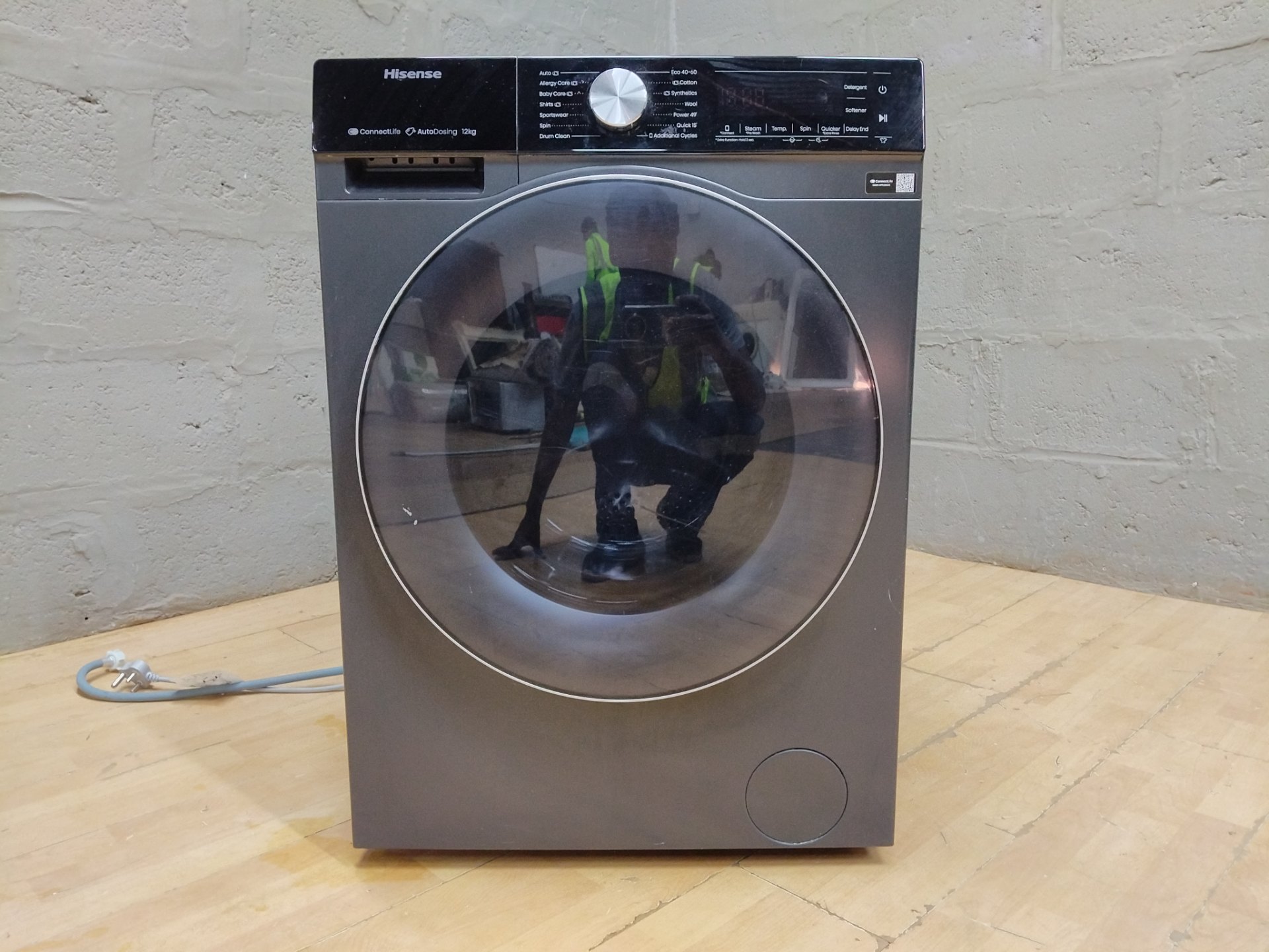 Hisense WF5S1245BB 12.0kg Front‑Load Washing Machine — Working, hoses & plug included