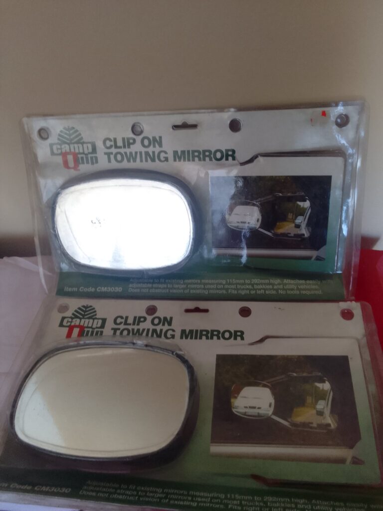 2 x Camp Q Clip On Towing Mirror (Item Code CM3030) – Packaged, Brand New (resealed blister)