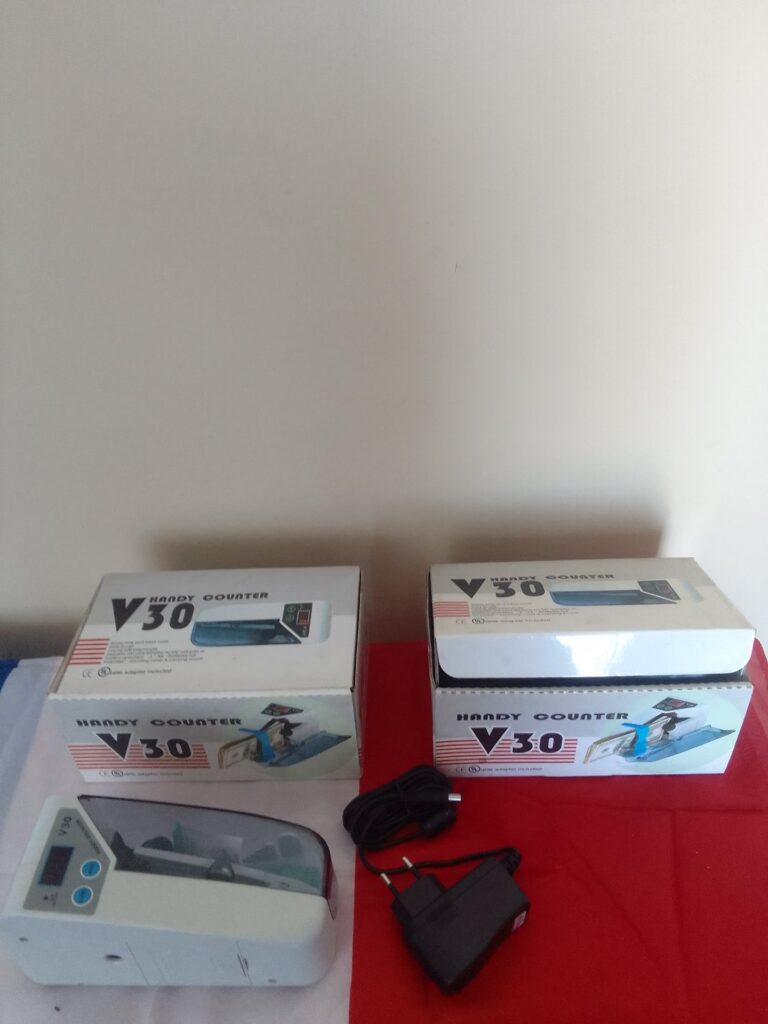 Lot: 2 x V30 Handy Counter banknote counters — Brand New in box (1 adaptor included)