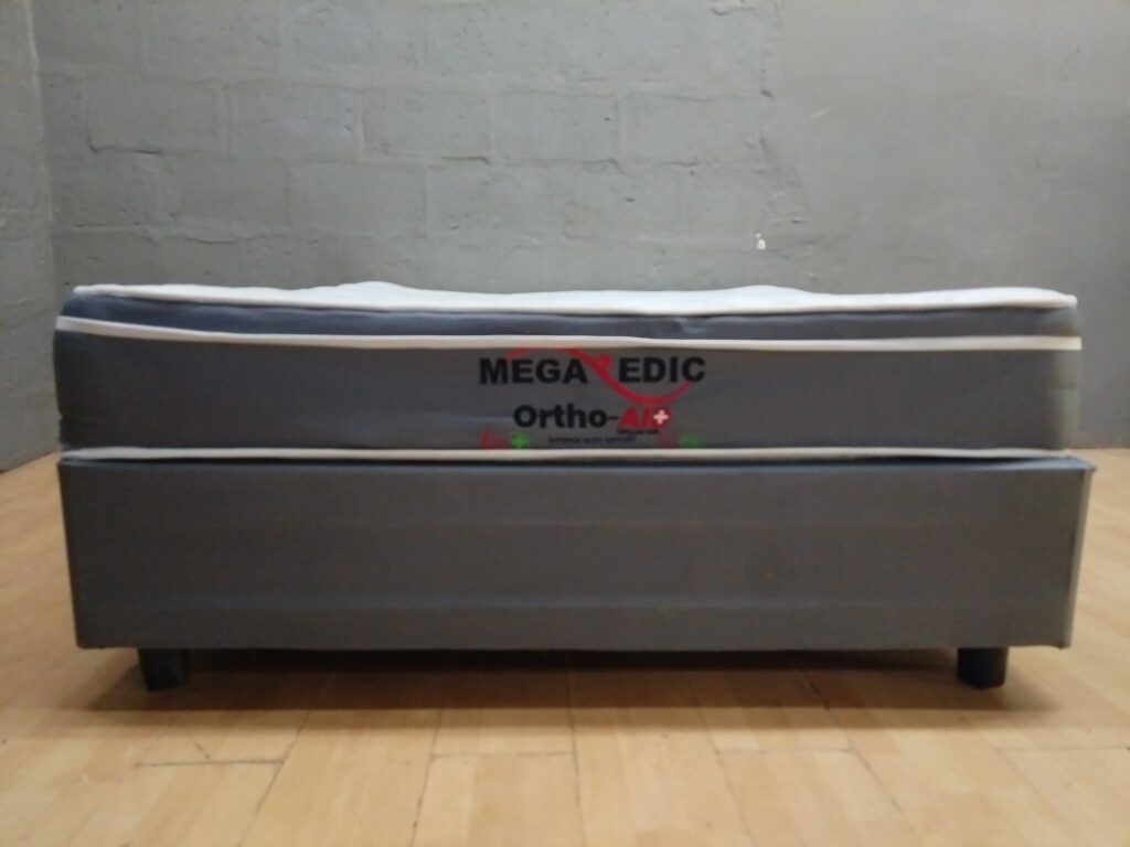 Queen MegaMedic Ortho-AI+ Mattress with Matching Divan Base & Legs (154 × 192 × 62 cm) — Used, Stained