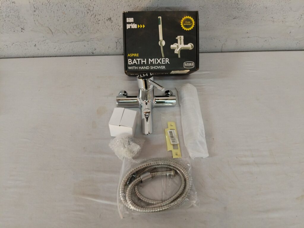 San Pride ASPIRE Bath Mixer with Hand Shower – Chrome, New/Boxed (box scuffed)